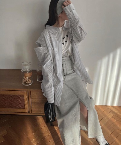 WILLFULLY（ウィルフリー）の「organdy heart T-shirt（Tシャツ/カットソー・レディース・ブルー系その他/オートミール/ブラック/ホワイト・FREE）」の22枚目の写真