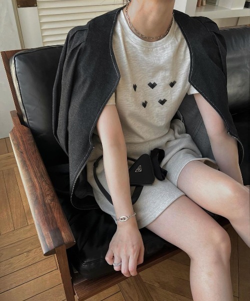 WILLFULLY（ウィルフリー）の「organdy heart T-shirt（Tシャツ/カットソー・レディース・ブルー系その他/オートミール/ブラック/ホワイト・FREE）」の5枚目の写真