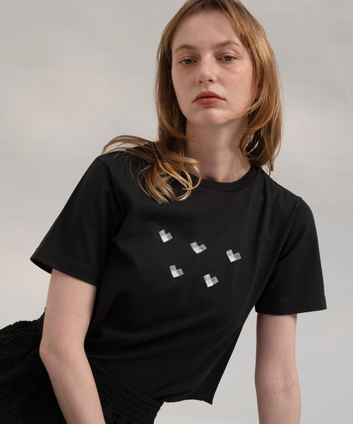 WILLFULLY（ウィルフリー）の「organdy heart T-shirt（Tシャツ/カットソー・レディース・ブルー系その他/オートミール/ブラック/ホワイト・FREE）」の7枚目の写真