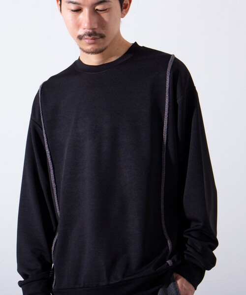GLOSTER(グロスター)の「【GLOSTER/グロスター】ハンドステッチ ポンチ長袖Tシャツ ロンT(Tシャツ/カットソー・メンズ・ミント/ホワイト/ブラック・S/M/L)」の3枚目の写真