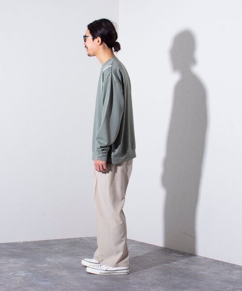 GLOSTER(グロスター)の「【GLOSTER/グロスター】ハンドステッチ ポンチ長袖Tシャツ ロンT(Tシャツ/カットソー・メンズ・ミント/ホワイト/ブラック・S/M/L)」の9枚目の写真
