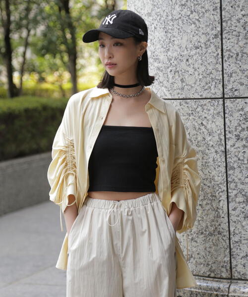 FREE'S MART（フリーズマート）の「◆袖シャーリングオーバーシャツ（シャツ/ブラウス・レディース・ブルー/ホワイト/イエロー・FREE）」の22枚目の写真