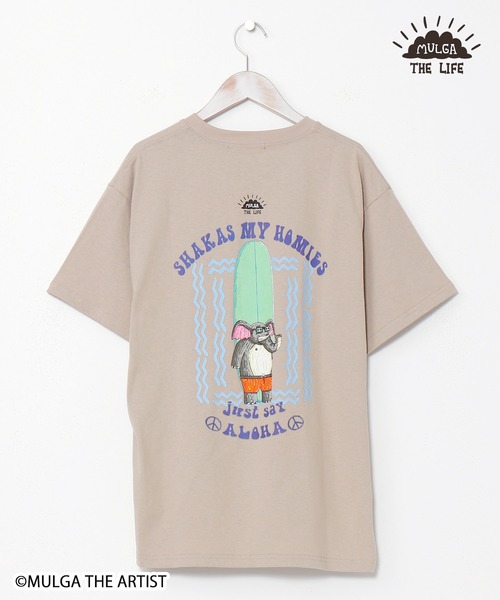 MULGA（モルガ）の「MULGA THE LIFE アニマルメンズTシャツ（Tシャツ/カットソー・メンズ・チャコール/ベージュ/カーキ/イエロー/ホワイト/フレッシュイエロー/ライトベージュ/ブラック・FREE）」の5枚目の写真