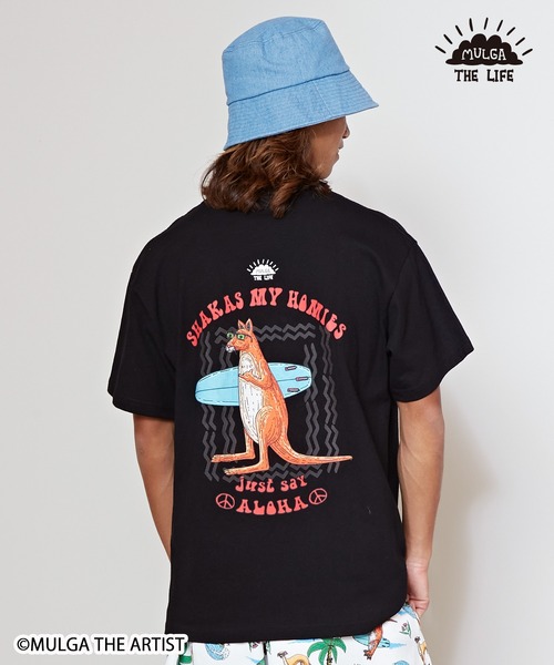MULGA（モルガ）の「MULGA THE LIFE アニマルメンズTシャツ（Tシャツ/カットソー・メンズ・チャコール/ベージュ/カーキ/イエロー/ホワイト/フレッシュイエロー/ライトベージュ/ブラック・FREE）」の3枚目の写真