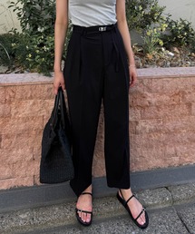 TRストレッチベルト付き2タックパンツ