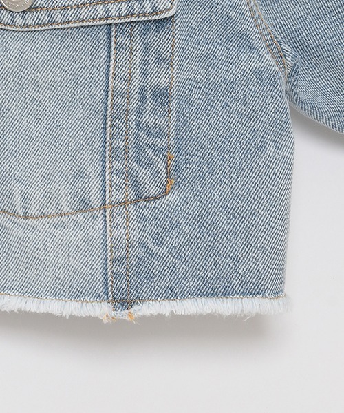 by LOVEiT（バイラビット）の「クロップド丈Gジャン（デニムジャケット・キッズ・サックスブルー/アイボリー・130cm/160cm/140cm/120cm/150cm）」の9枚目の写真