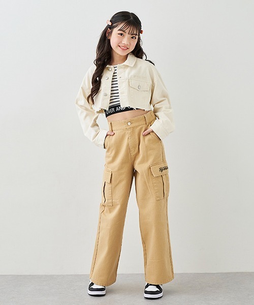 by LOVEiT（バイラビット）の「クロップド丈Gジャン（デニムジャケット・キッズ・サックスブルー/アイボリー・130cm/160cm/140cm/120cm/150cm）」の14枚目の写真