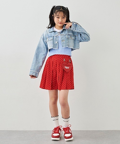 by LOVEiT（バイラビット）の「クロップド丈Gジャン（デニムジャケット・キッズ・サックスブルー/アイボリー・130cm/160cm/140cm/120cm/150cm）」の15枚目の写真