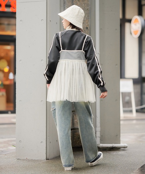 SPINNS（スピンズ）の「チュールミニキャミワンピース/無地（キャミソール・レディース・ラベンダー/ライトグレー/ブラック/ナチュラル/ブルー・ONESIZE）」の13枚目の写真