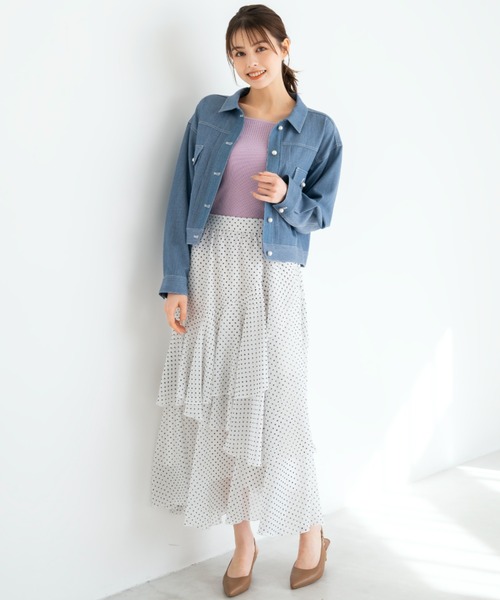 MISCH MASCH(ミッシュマッシュ)の「スクエアリブ切替ニット/MM418309(ニット/セーター・レディース・ネイビー/ベージュ/グリーン/ピンク/ホワイト・S/M)」の11枚目の写真