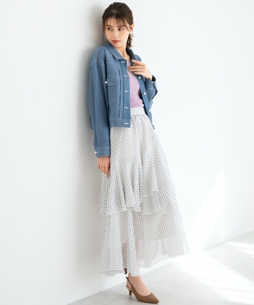 MISCH MASCH(ミッシュマッシュ)の「スクエアリブ切替ニット/MM418309(ニット/セーター・レディース・ネイビー/ベージュ/グリーン/ピンク/ホワイト・S/M)」の12枚目の写真