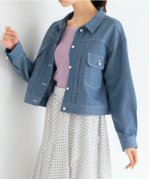 MISCH MASCH(ミッシュマッシュ)の「スクエアリブ切替ニット/MM418309(ニット/セーター・レディース・ネイビー/ベージュ/グリーン/ピンク/ホワイト・S/M)」の13枚目の写真