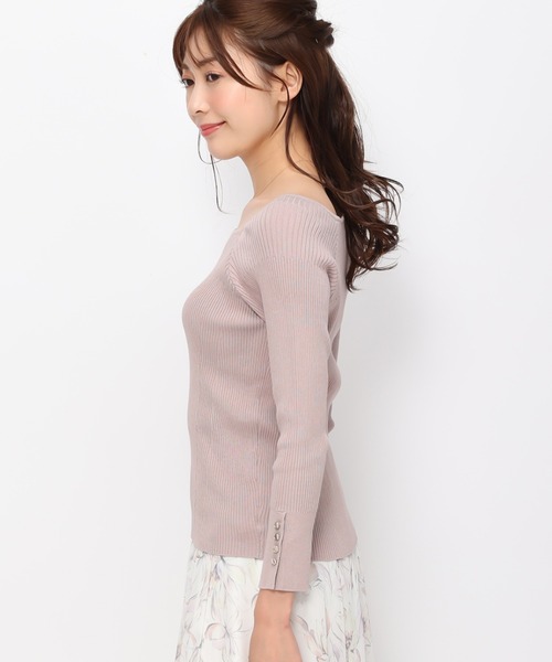 MISCH MASCH(ミッシュマッシュ)の「スクエアリブ切替ニット/MM418309(ニット/セーター・レディース・ネイビー/ベージュ/グリーン/ピンク/ホワイト・S/M)」の15枚目の写真