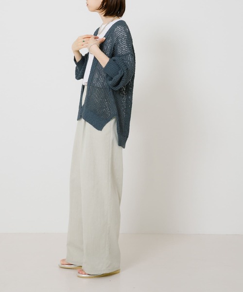 URBAN RESEARCH（アーバンリサーチ）の「透かし柄ガウンカーディガン（カーディガン/ボレロ・レディース・アイボリー/ブラウン/ブルー系その他・FREE）」の19枚目の写真