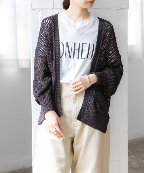URBAN RESEARCH（アーバンリサーチ）の「透かし柄ガウンカーディガン（カーディガン/ボレロ・レディース・アイボリー/ブラウン/ブルー系その他・FREE）」の21枚目の写真