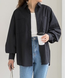 ad thie | ボリュームスリーブ ポケ付きストライプシャツ(シャツ/ブラウス)