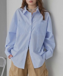 ad thie（アドティエ）の「ボリュームスリーブ ポケ付きストライプシャツ（シャツ/ブラウス）」