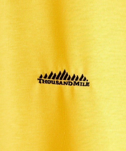THOUSAND MILE（サウザンドマイル）の「[THOUSAND MILE/サウザンドマイル] ワンポイント刺繍ロゴ ショートスリーブTシャツ（Tシャツ/カットソー・レディース・ブラック/グレイッシュベージュ/イエロー/ホワイト・M/L/S/XL）」の7枚目の写真