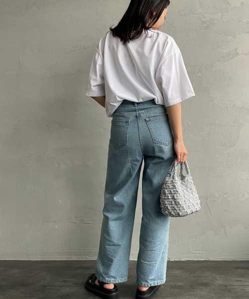THOUSAND MILE（サウザンドマイル）の「[THOUSAND MILE/サウザンドマイル] ワンポイント刺繍ロゴ ショートスリーブTシャツ（Tシャツ/カットソー・レディース・ブラック/グレイッシュベージュ/イエロー/ホワイト・M/L/S/XL）」の16枚目の写真