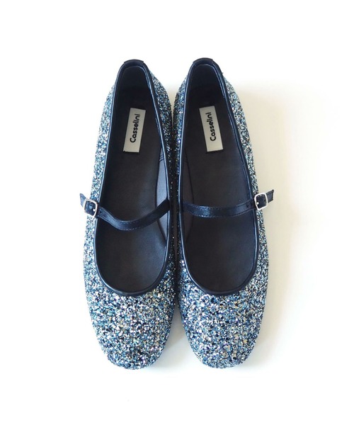 Casselini（キャセリーニ）の「【Casselini】グリッターバレエシューズ 229-951004（バレエシューズ・レディース・ブルー/グリーン・24cm/24.5cm）」の2枚目の写真