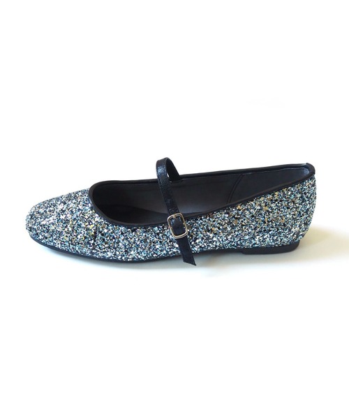 Bisue ネイビー グリッター バレエシューズ セール】【Casselini】グリッターバレエシューズ 229-951004