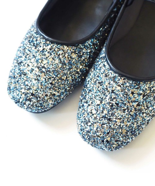 Bisue ネイビー グリッター バレエシューズ セール】【Casselini】グリッターバレエシューズ 229-951004