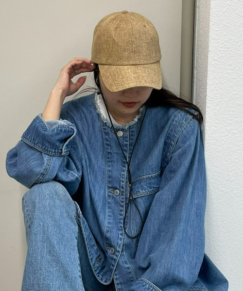 CIAOPANIC TYPY(チャオパニックティピー)の「紐付きジュートキャップ(キャップ・レディース・ブラック/ベージュ/アイボリー・ONE SIZE)」の9枚目の写真