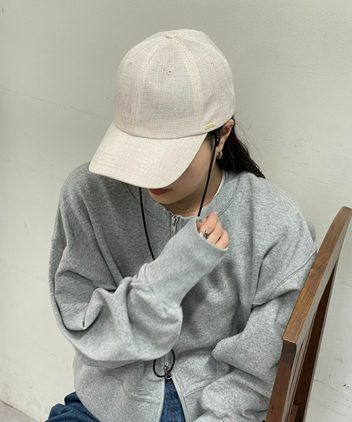 CIAOPANIC TYPY(チャオパニックティピー)の「紐付きジュートキャップ(キャップ・レディース・ブラック/ベージュ/アイボリー・ONE SIZE)」の4枚目の写真