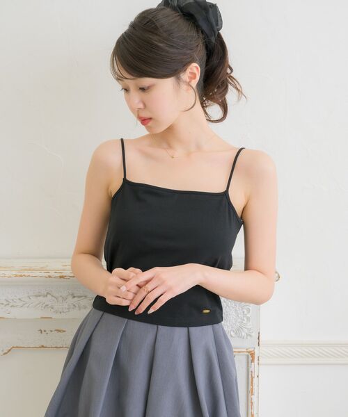 ems excite(エムズエキサイト)の「プレート付きキャミ(キャミソール・レディース・ピンク/ブラック/オフホワイト/ライトベージュ・FREE)」の5枚目の写真