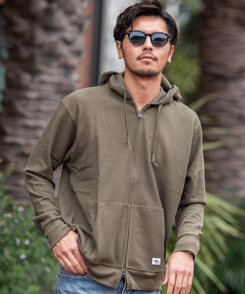 『JEMORGAN LONG JOHNS/ジェーイーモーガンロングジョーンズ』CVCワッフルフルジップ長袖パーカ（パーカー）｜JEMORGAN（ジェーイーモーガン） 5,551円