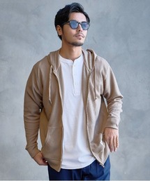 『JEMORGAN LONG JOHNS/ジェーイーモーガンロングジョーンズ』CVCワッフルフルジップ長袖パーカ【+】