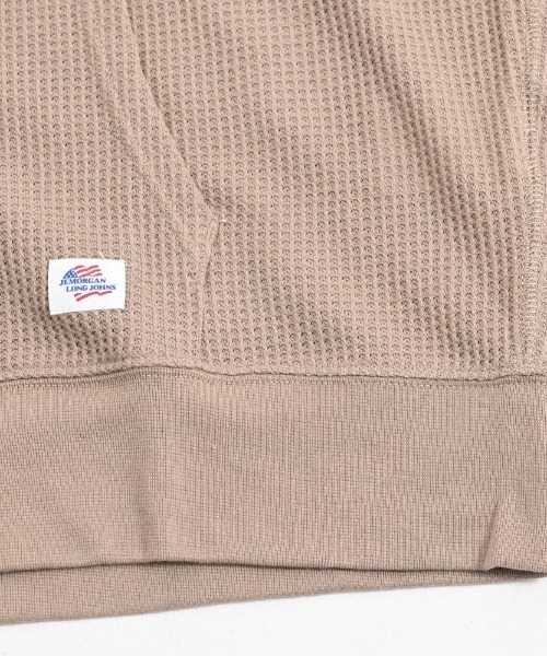 JEMORGAN(ジェーイーモーガン)の「『JEMORGAN LONG JOHNS/ジェーイーモーガンロングジョーンズ』CVCワッフルフルジップ長袖パーカ【+】(パーカー・メンズ・ネイビー/カーキ/ブラック/グレー×サックスブルー/杢グレー/ナチュラル/モカ・XL/L/M)」の15枚目の写真