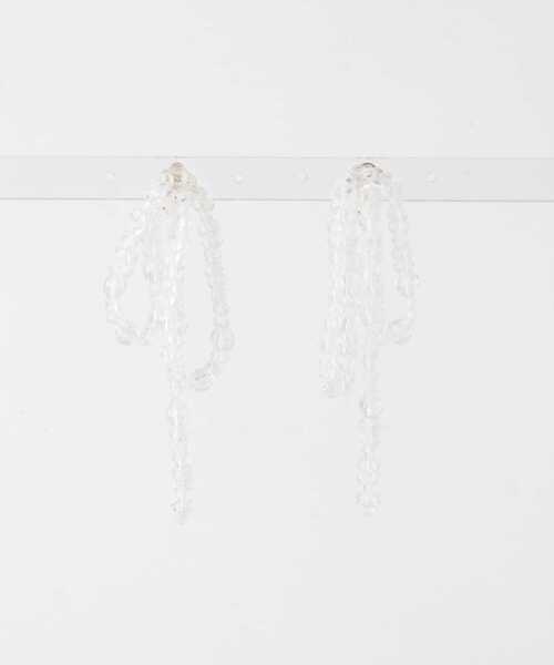 KBF（ケイビーエフ）の「リボンビーズイヤリング（イヤリング・レディース・クリア/オレンジ・ONE）」の10枚目の写真