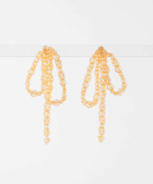 KBF（ケイビーエフ）の「リボンビーズイヤリング（イヤリング・レディース・クリア/オレンジ・ONE）」の11枚目の写真