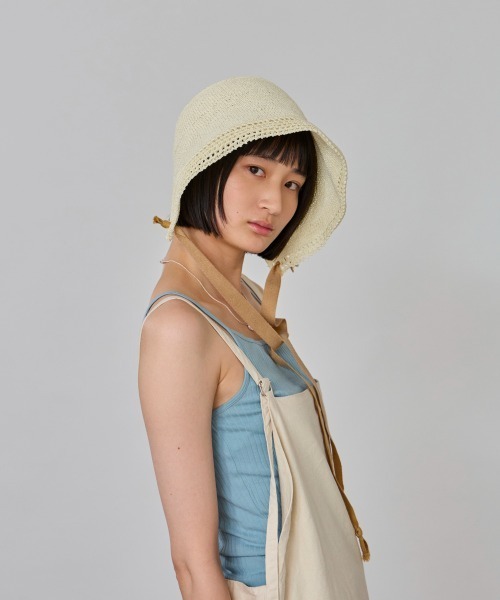 OVERRIDE PAPER CROCHET BONNET | 58cm(58) NAVY (71