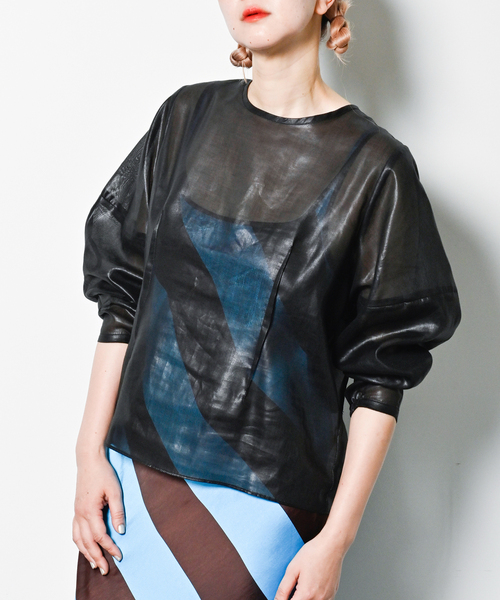 CITYSHOP（シティーショップ）の「CHINTZ SHEER ブラウス（シャツ/ブラウス・レディース・ホワイト/ブラック・FREE）」の2枚目の写真