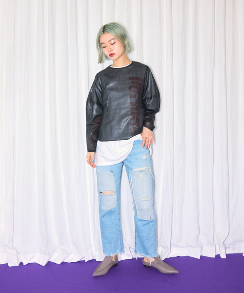 CITYSHOP（シティーショップ）の「CHINTZ SHEER ブラウス（シャツ/ブラウス・レディース・ホワイト/ブラック・FREE）」の5枚目の写真