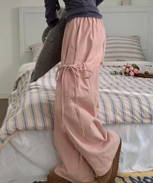 リボンポケットルーズカーゴワイドパンツ