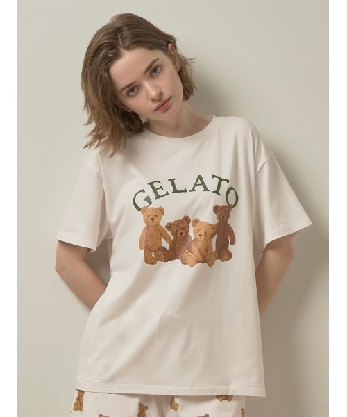 ダッフィー　ジェラートピケ　ルームウェア　半袖　ホワイト　パジャマ 楽天市場】ダッフィー ルームウェアセット 半袖 ホワイト gelato