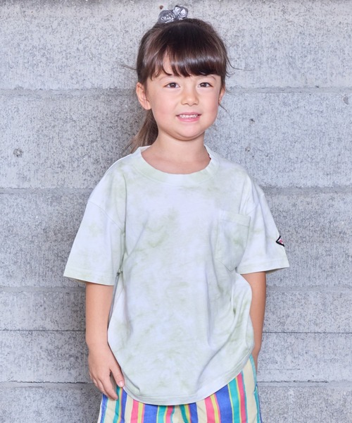 BIG FIELD(ビッグフィールド)の「タイダイポケットTee(80~150cm)(Tシャツ/カットソー・キッズ・グリーン/ブルー/マスタード/パープル・110/100/80/120/90/150/140/95/130)」の1枚目の写真