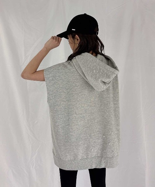 ENVYM（アンビー）の「ノースリスウェットパーカー（パーカー・レディース・ピンク/グレー/ブラック・FREE）」の7枚目の写真