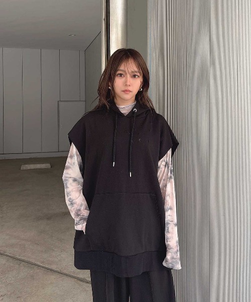 ENVYM（アンビー）の「ノースリスウェットパーカー（パーカー・レディース・ピンク/グレー/ブラック・FREE）」の8枚目の写真