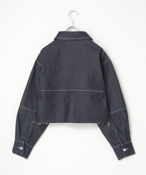 VENCEEXCHANGE（ヴァンスエクスチェンジ）の「リジットデニムショートジャケット（ミリタリージャケット・レディース・ブラック/ブルー・FREE）」の11枚目の写真