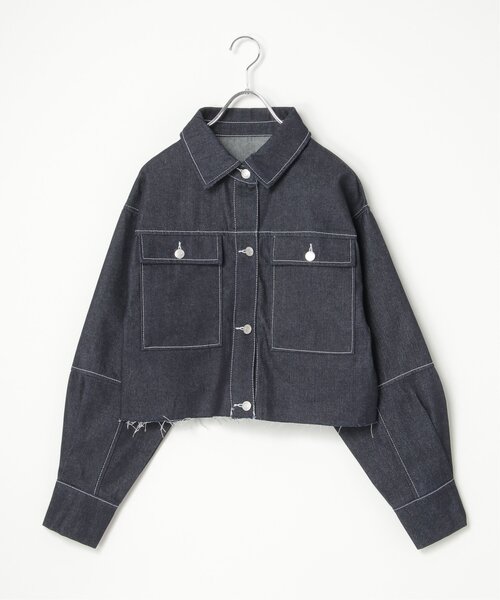 VENCEEXCHANGE（ヴァンスエクスチェンジ）の「リジットデニムショートジャケット（ミリタリージャケット・レディース・ブラック/ブルー・FREE）」の20枚目の写真