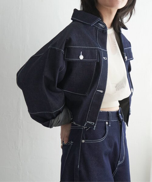 VENCEEXCHANGE（ヴァンスエクスチェンジ）の「リジットデニムショートジャケット（ミリタリージャケット・レディース・ブラック/ブルー・FREE）」の21枚目の写真