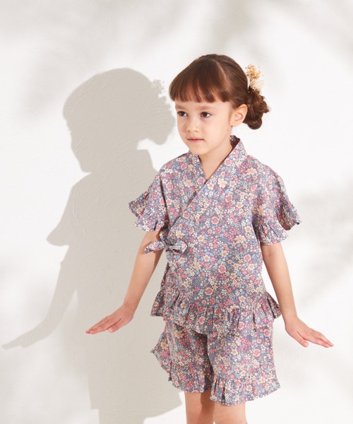 pairmanon(ペアマノン)の「【リンクコーデ】フリルガールズ甚平(浴衣・キッズ・ブラック系その他/イエロー系その他/パープル系その他/ピンク系その他2・90/120/100/130/140/110/150)」の10枚目の写真