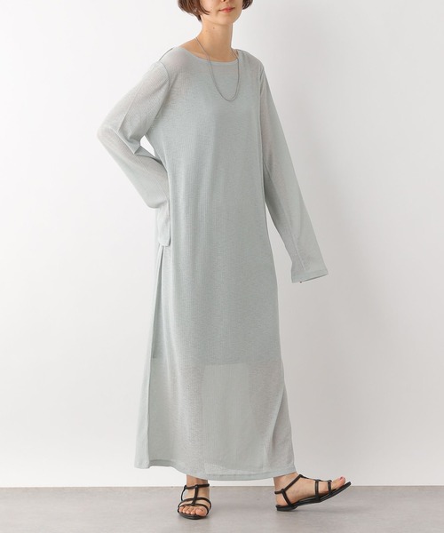 LEPSIM（レプシィム）の「【2点セット】シアーリブワンピース　113240（ワンピース・レディース・ブラック/ライトオリーブ・FREE）」の2枚目の写真