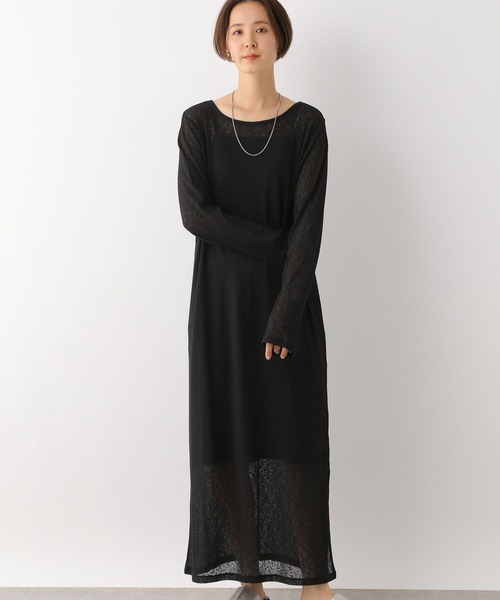 LEPSIM（レプシィム）の「【2点セット】シアーリブワンピース　113240（ワンピース・レディース・ブラック/ライトオリーブ・FREE）」の4枚目の写真