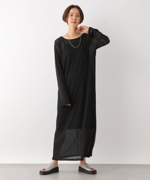 LEPSIM（レプシィム）の「【2点セット】シアーリブワンピース　113240（ワンピース・レディース・ブラック/ライトオリーブ・FREE）」の7枚目の写真