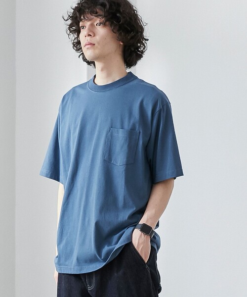 coen（コーエン）の「【WELLTECT】ベーシックポケットTシャツ（WEB限定カラー）（Tシャツ/カットソー・メンズ・ホワイト/ライトグレー/ブラック/ベージュ/ネイビー/ダークグレー/ロイヤルブルー/ダークブラウン/ダークグリーン・S/M/L/XL）」の9枚目の写真